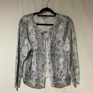 NWOT Pure Collection Cashmere Blend Snake Print Cardigan Size 12